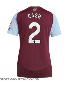Aston Villa Matty Cash #2 Maglia Gara Casa Repliche 2024-25 Donna Maniche Corte